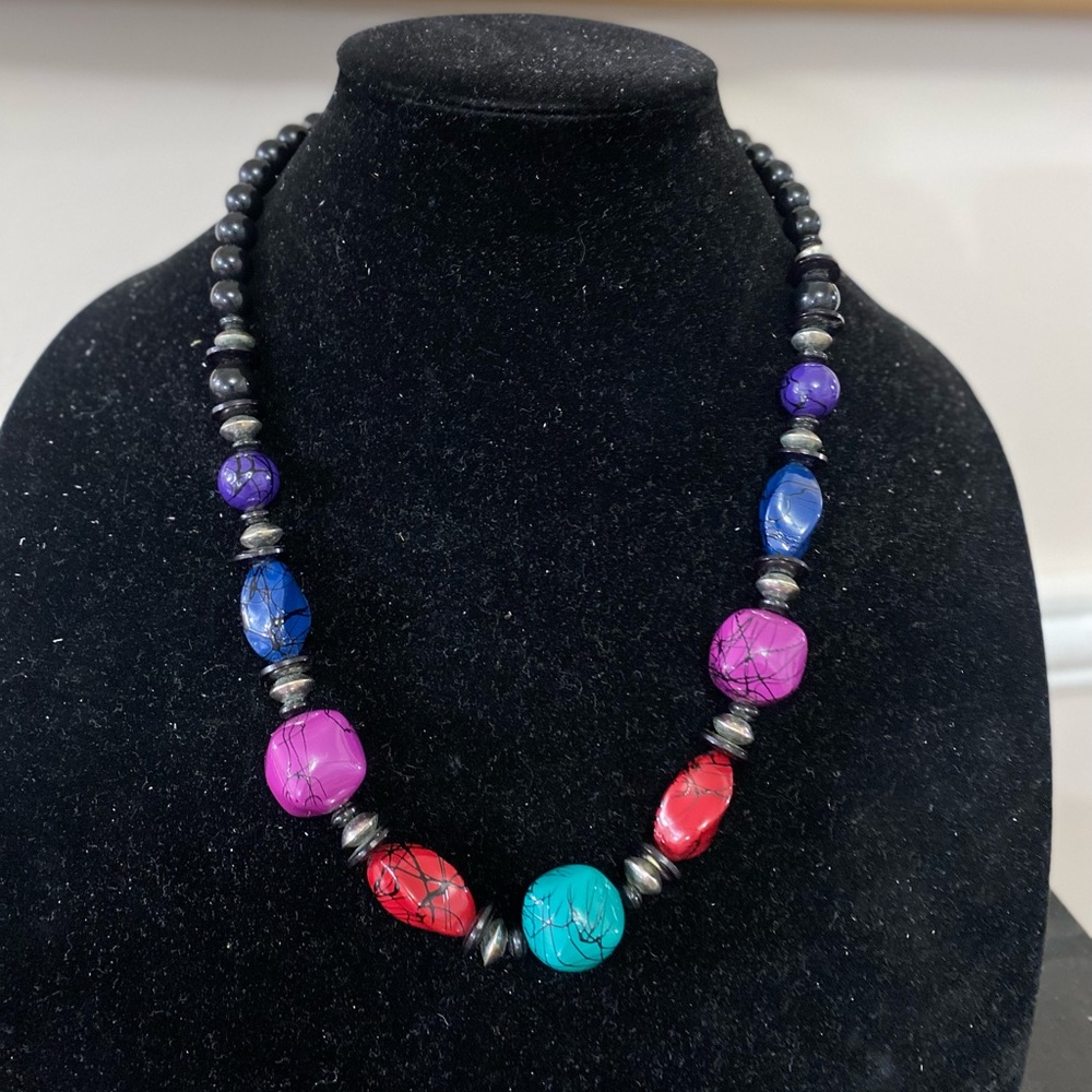 Multicolor Bead Statement Necklace